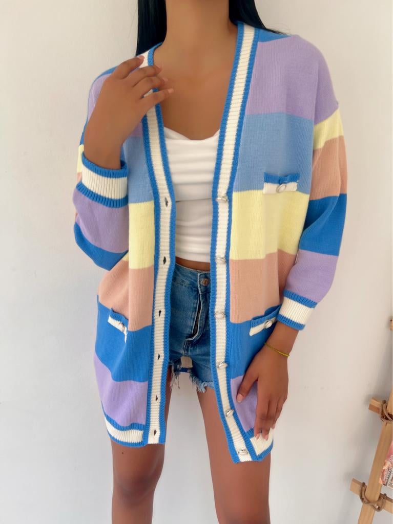 Color-Blocked Knit Cardigan for Women - My Bee - by Peralane - photo 2