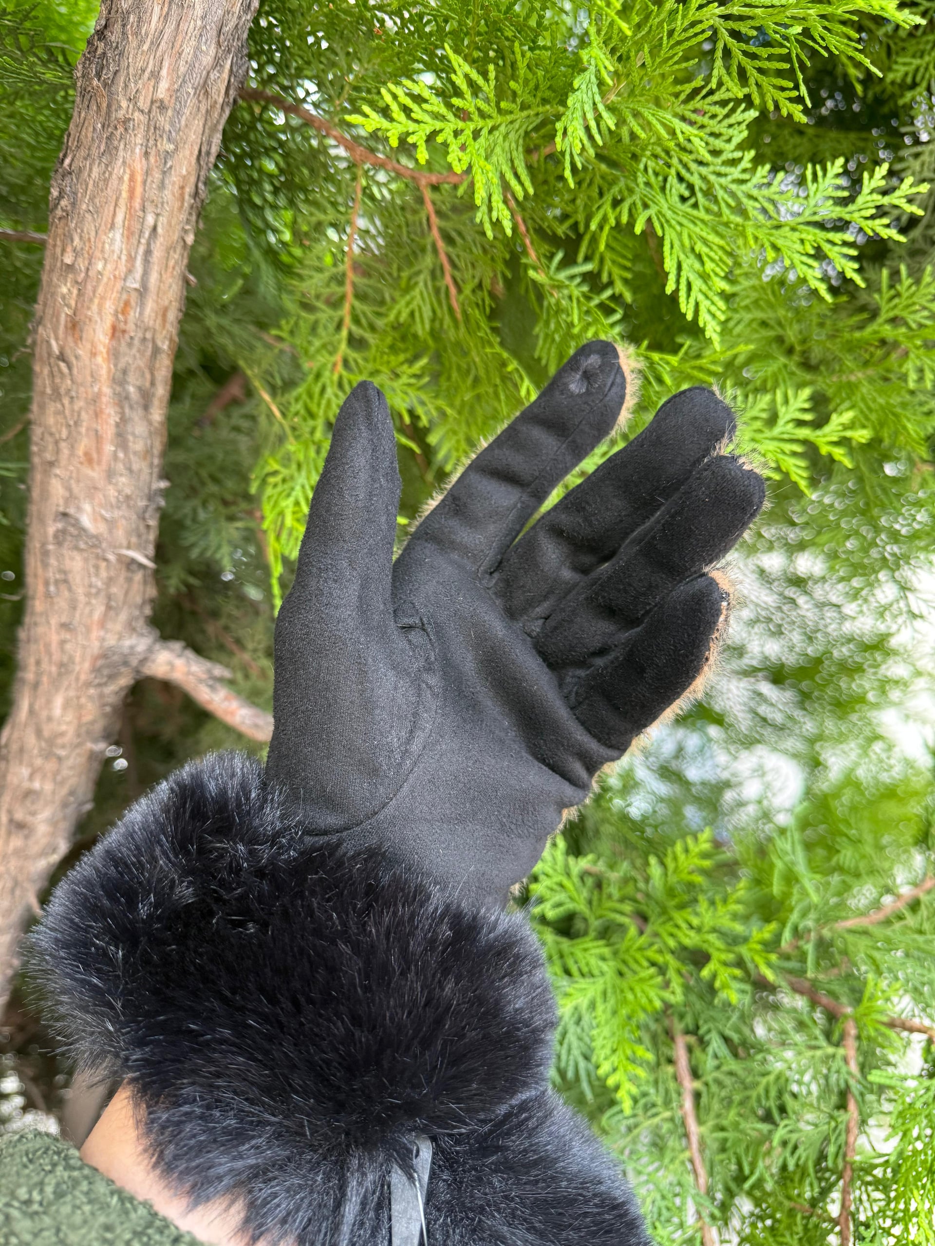 Leopard Print Fur-Timmed Gloves for Women - Nesvay - by Peralane - photo 5