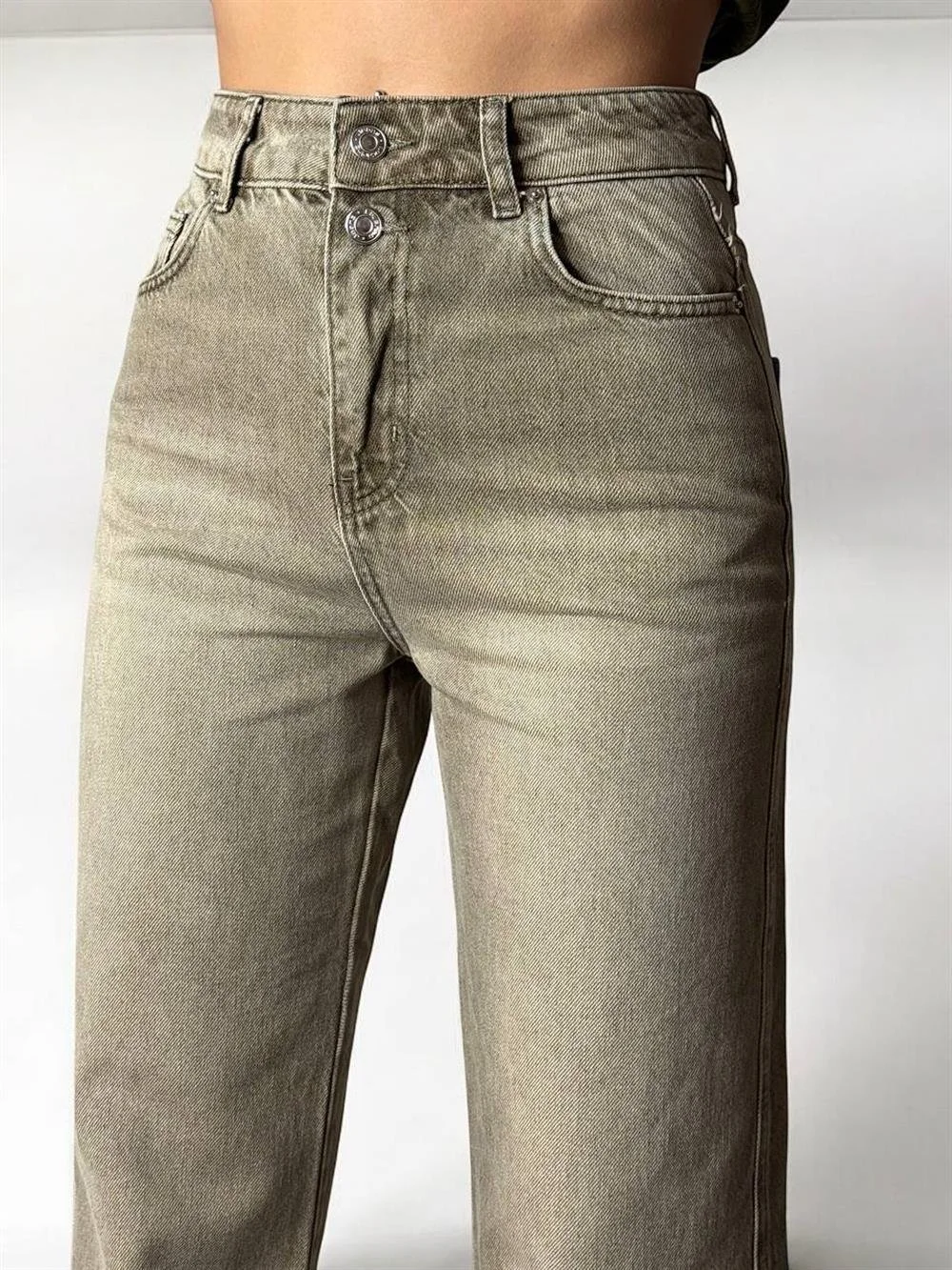 High Waist Regular Fit Anthracite Jeans - Lacarino Jeans - by Peralane - photo 4