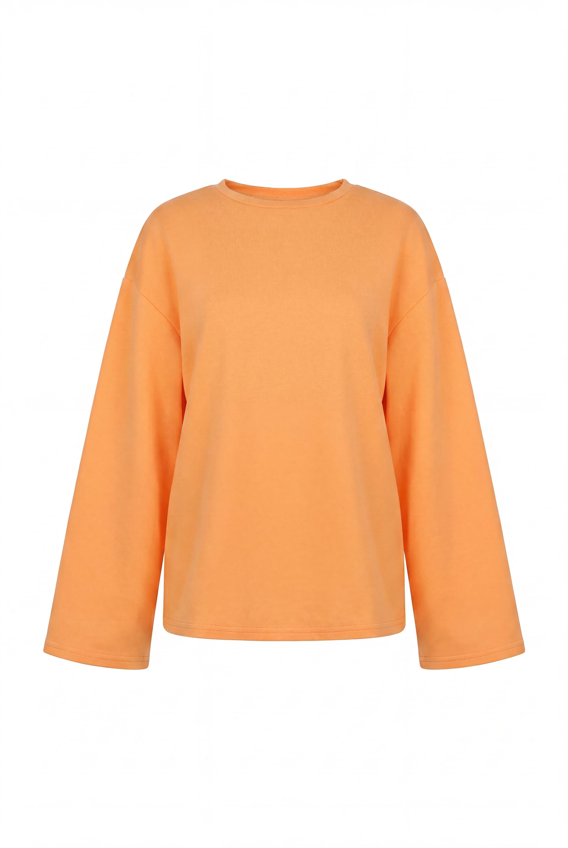 Round Neck Relaxed Knit Blouse - Orange - Podyumplus - by Peralane - photo 5