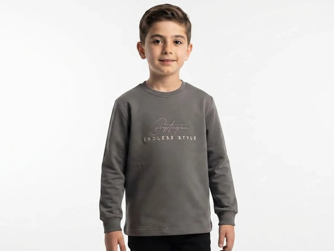 Style Print Boys' Sweatshirt - Grey - Tanem Kids - by Peralane
