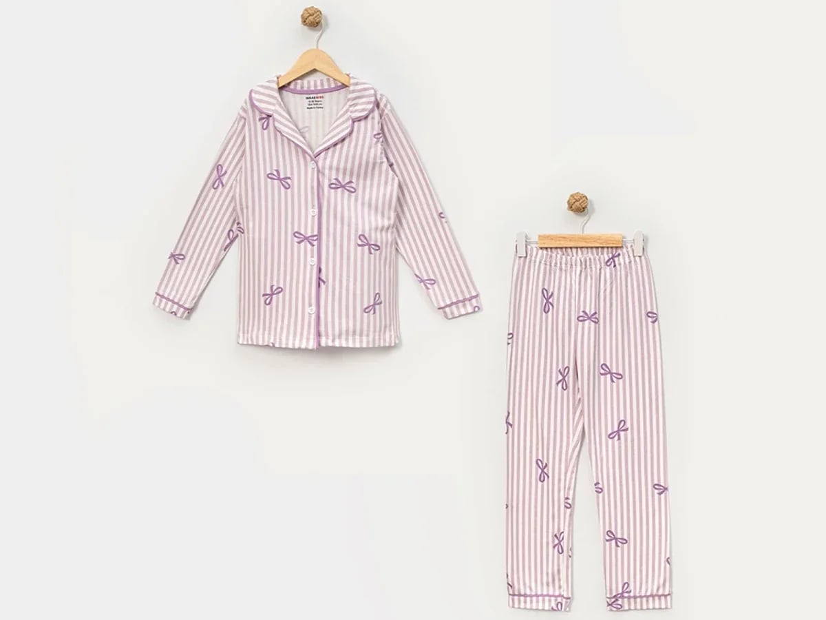 Girls' Baby Pyjama Set with Bow Print - Dolas - by Peralane