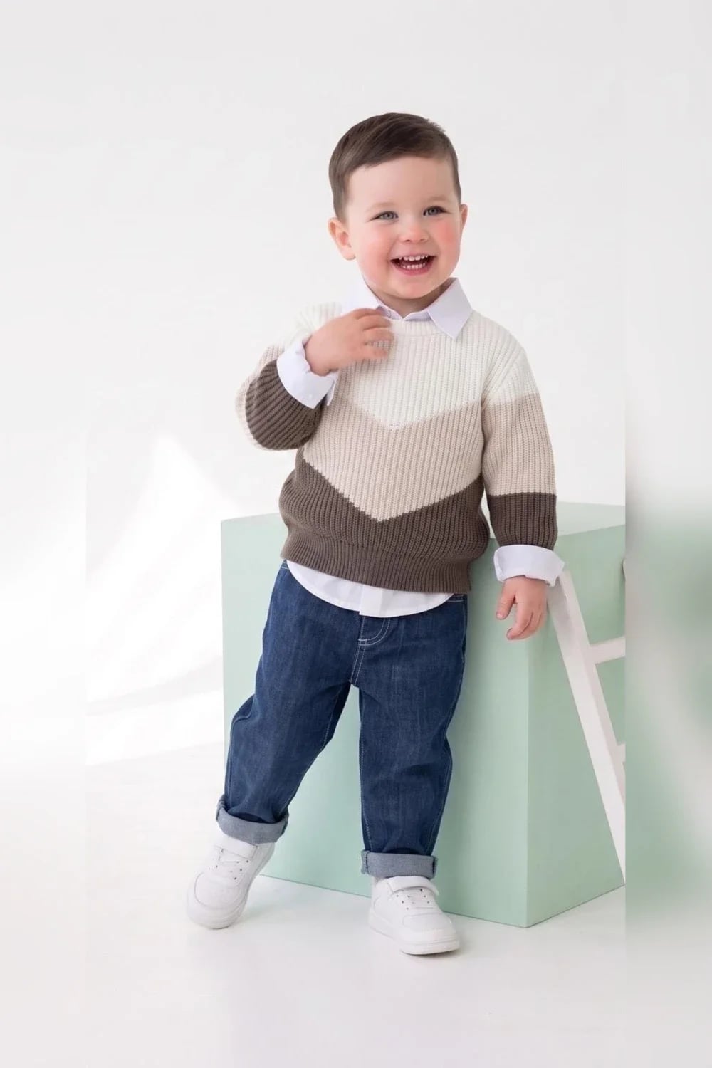 Boys' Knit Sweater Set - Brown - Has Bereket - by Peralane