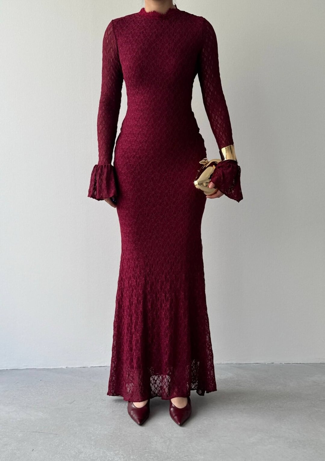 Koas Midi Dress ETK-01063 Burgundy - Etika - by Peralane - photo 2