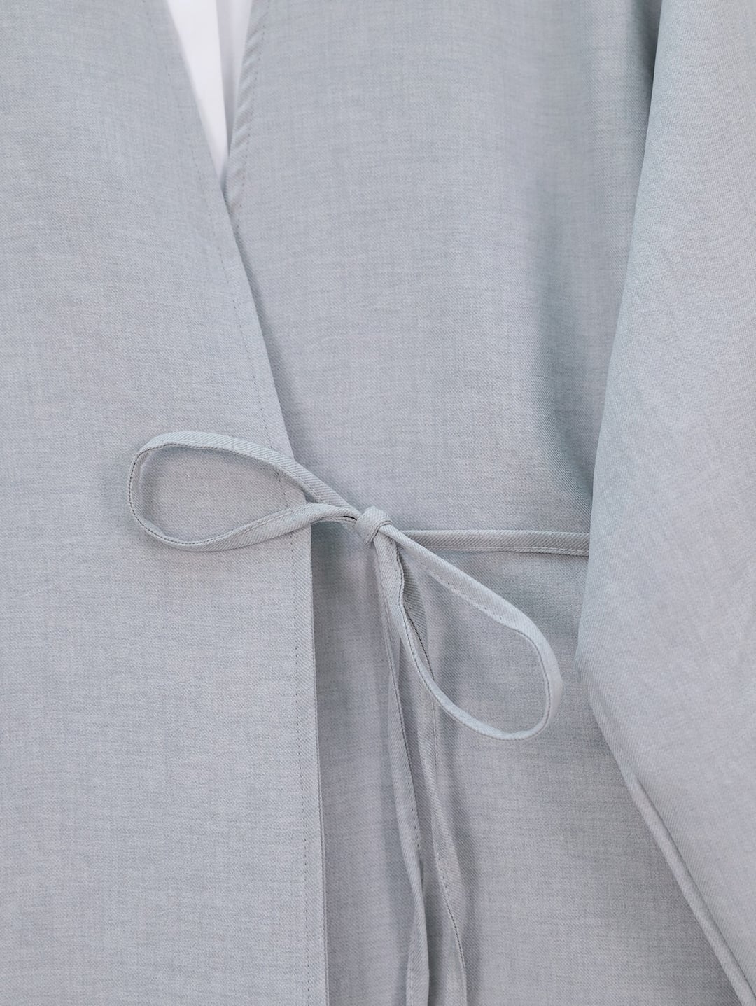 Front-Tie Kimono Set with Wide-Leg Pants - Grey - Podyumplus - by Peralane - photo 11