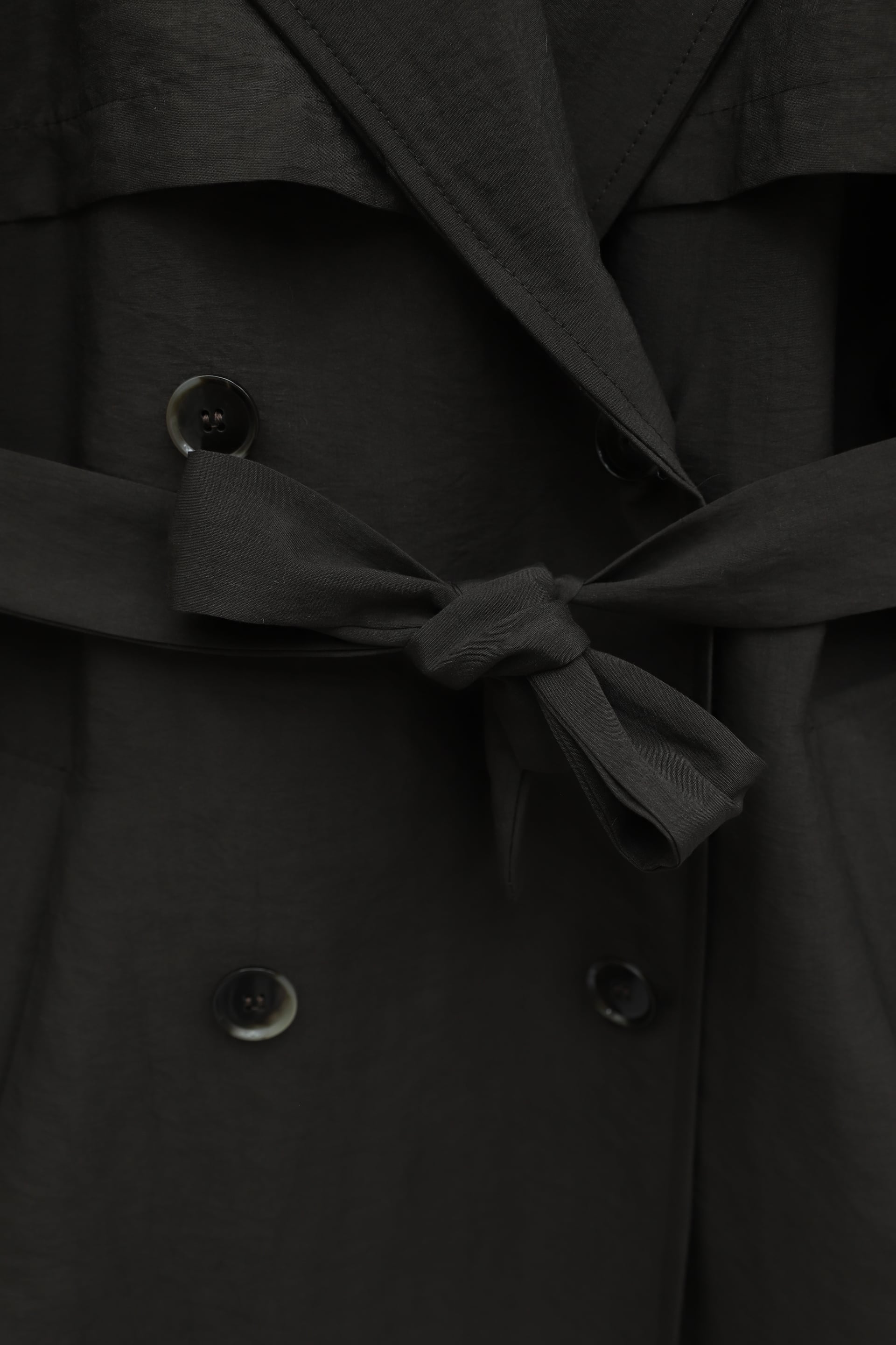 Pes Fabric Trench Coat with Belt, Pockets, Epaulettes and Bolero Detail - Dark Brown - Podyumplus - by Peralane - photo 7