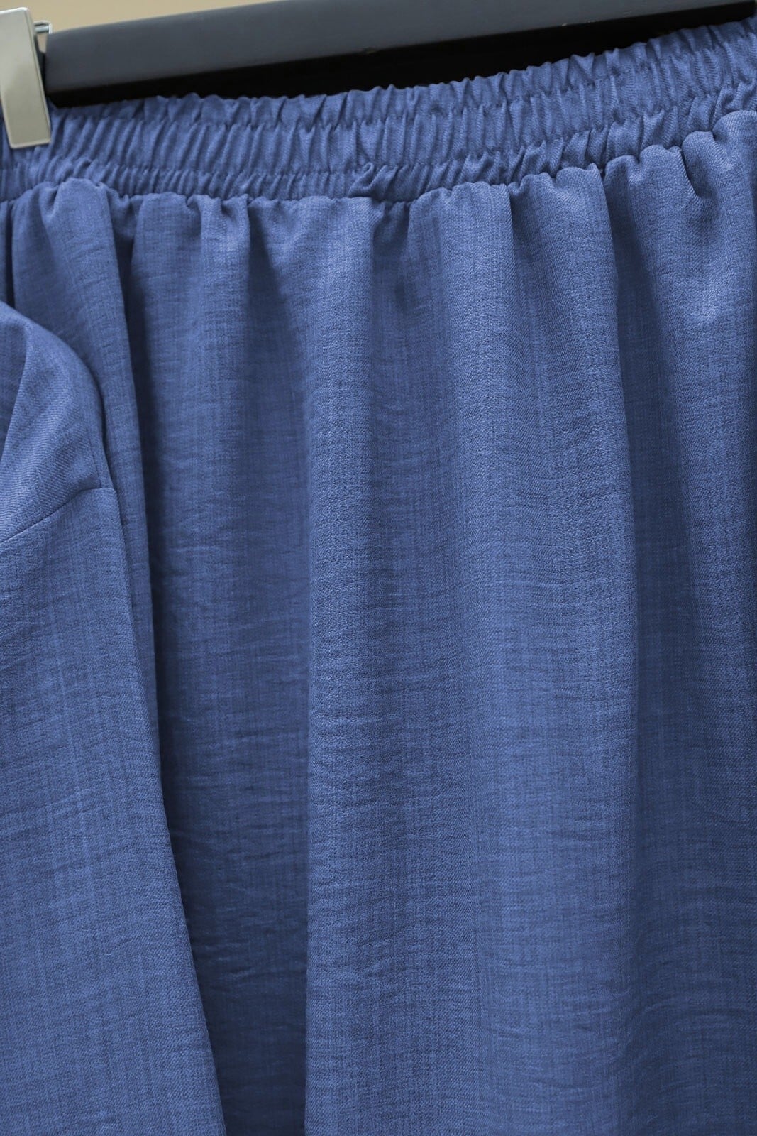 Blue Tie-Front Waistband Flared Linen Look Women's Set - Podyumplus - by Peralane - photo 9