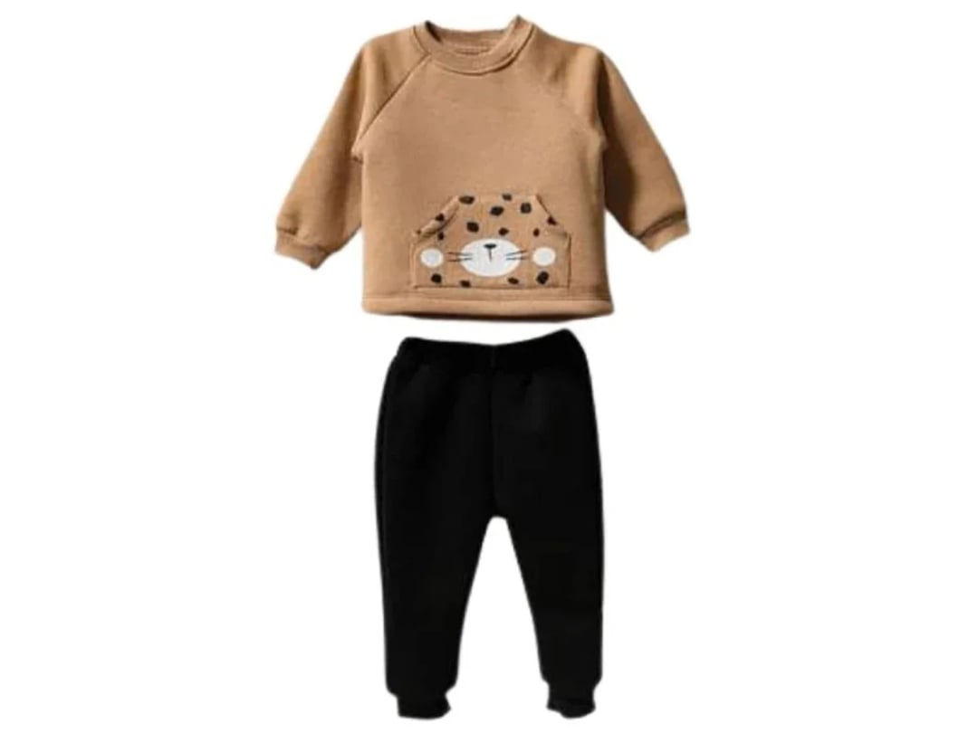 Boys' Leopard Print Hooded Sweatshirt and Trousers Set - Vovido - by Peralane