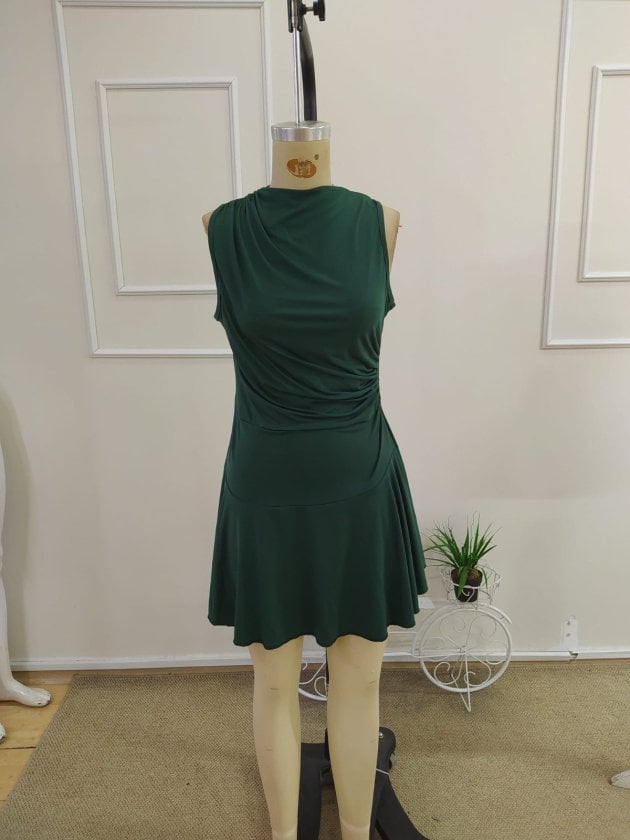 Women's Sleeveless Mock Neck Short Sandy Dress - Janes - by Peralane - photo 4