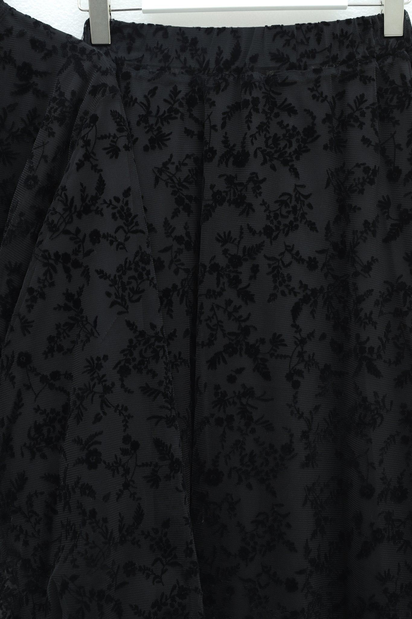Black Floral Burnout High Neck Tie-Belt Tiered Tulle Set - Podyumplus - by Peralane - photo 5