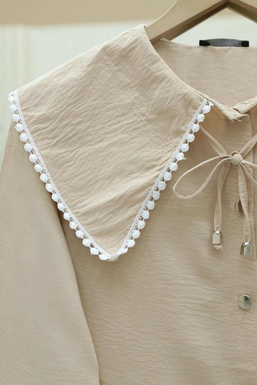 Baby Collar Lace Trim Sleeve Elastic Blouse - Vizon - Podyumplus - by Peralane - photo 4