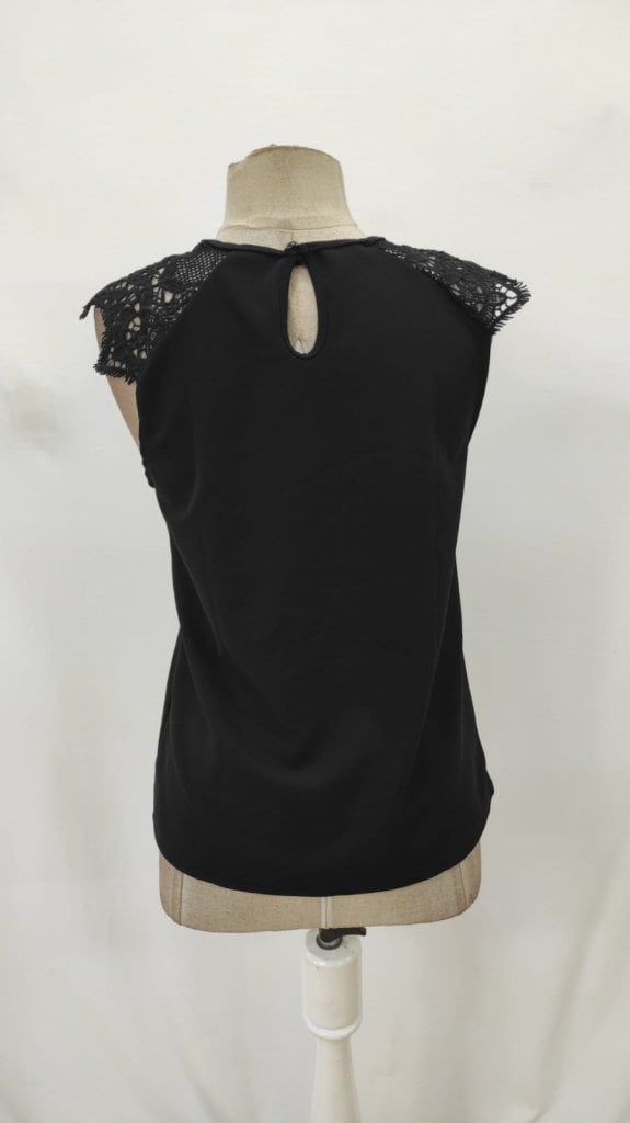 Women's Black Lace Cap Sleeve T-Shirt - Janes - by Peralane - photo 6
