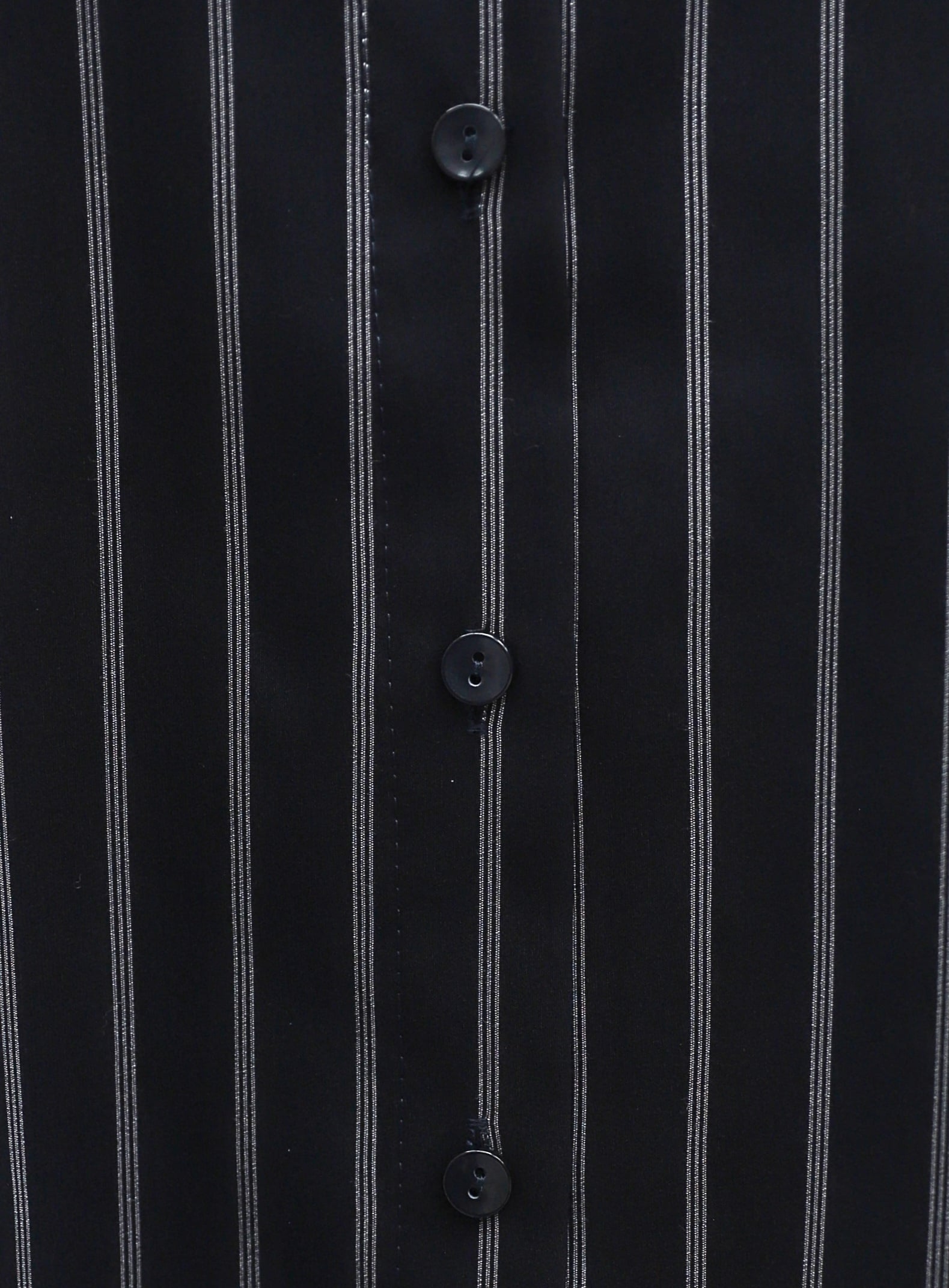 Striped Buttoned Oval Cut Linen Look Shirt - Navy - Podyumplus - by Peralane - photo 6