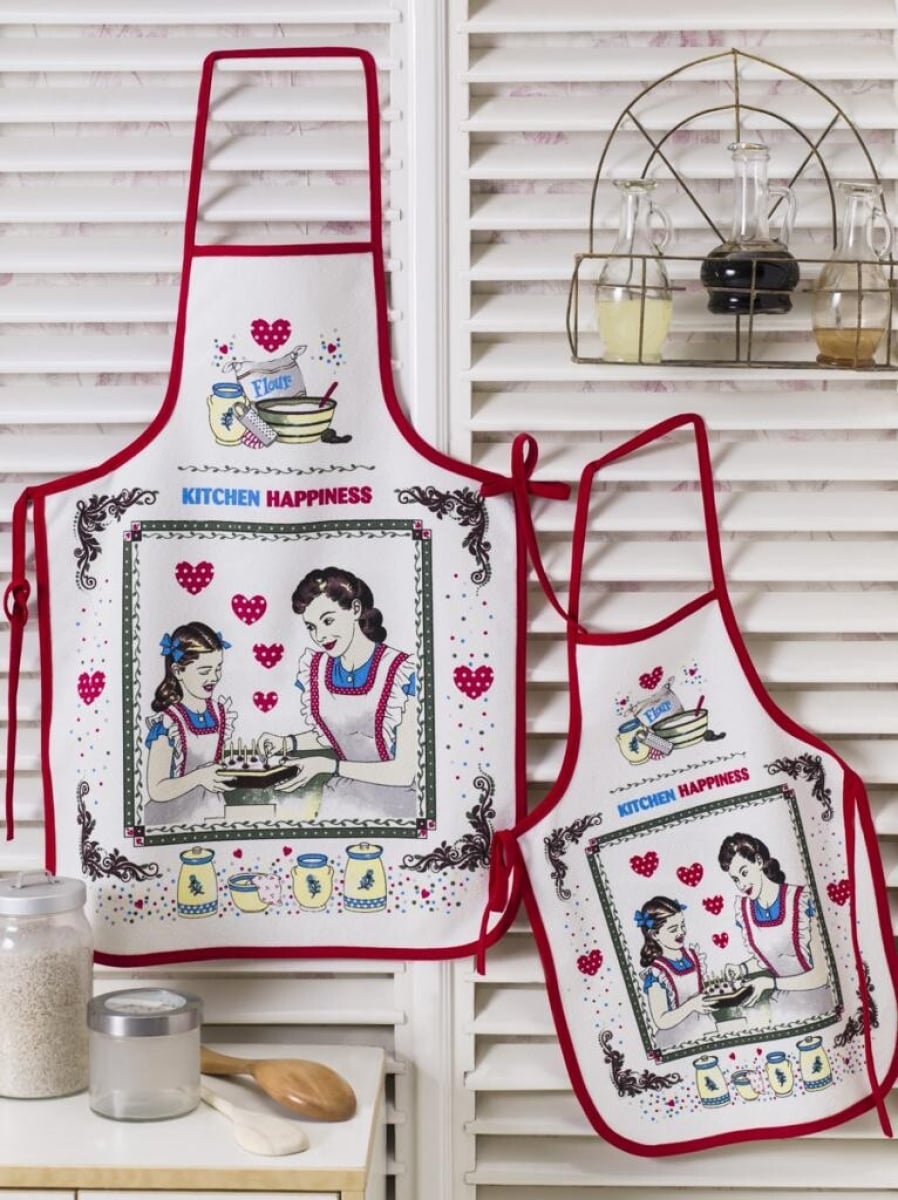 Mother and Child Kitchen Apron Set in Navy - Ramel Kids - by Peralane