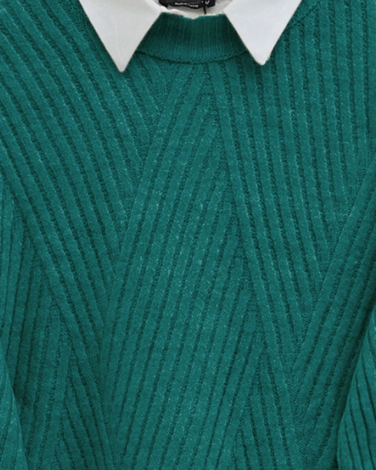 Emerald Green Diamond Pattern Knit Tunic - Podyumplus - by Peralane - photo 6