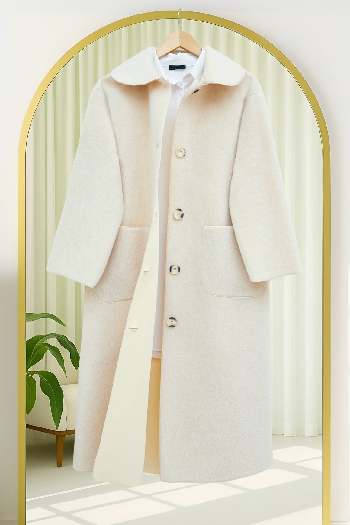 Long Buttoned Pocketed Coat - Beige - Podyumplus - by Peralane - photo 5