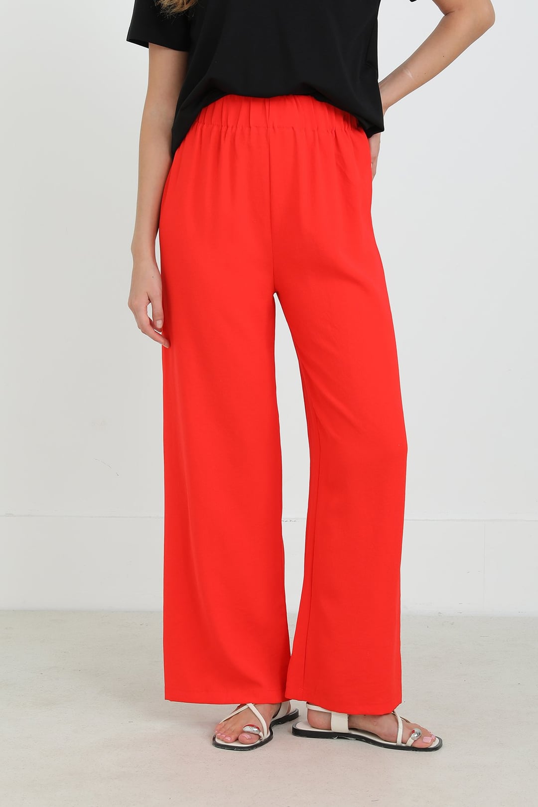Women's Wide-Leg High-Waist Trousers in Coral - Puane - by Peralane - photo 2