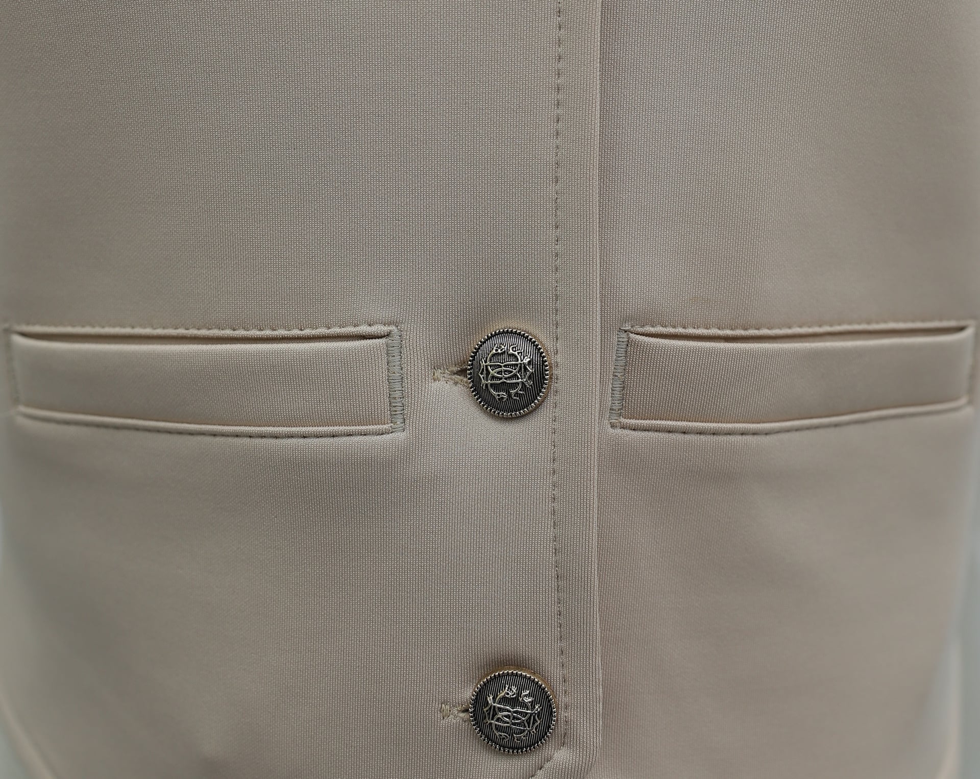 Pocket Detail Buttoned Scuba Vest - Beige - Podyumplus - by Peralane - photo 4