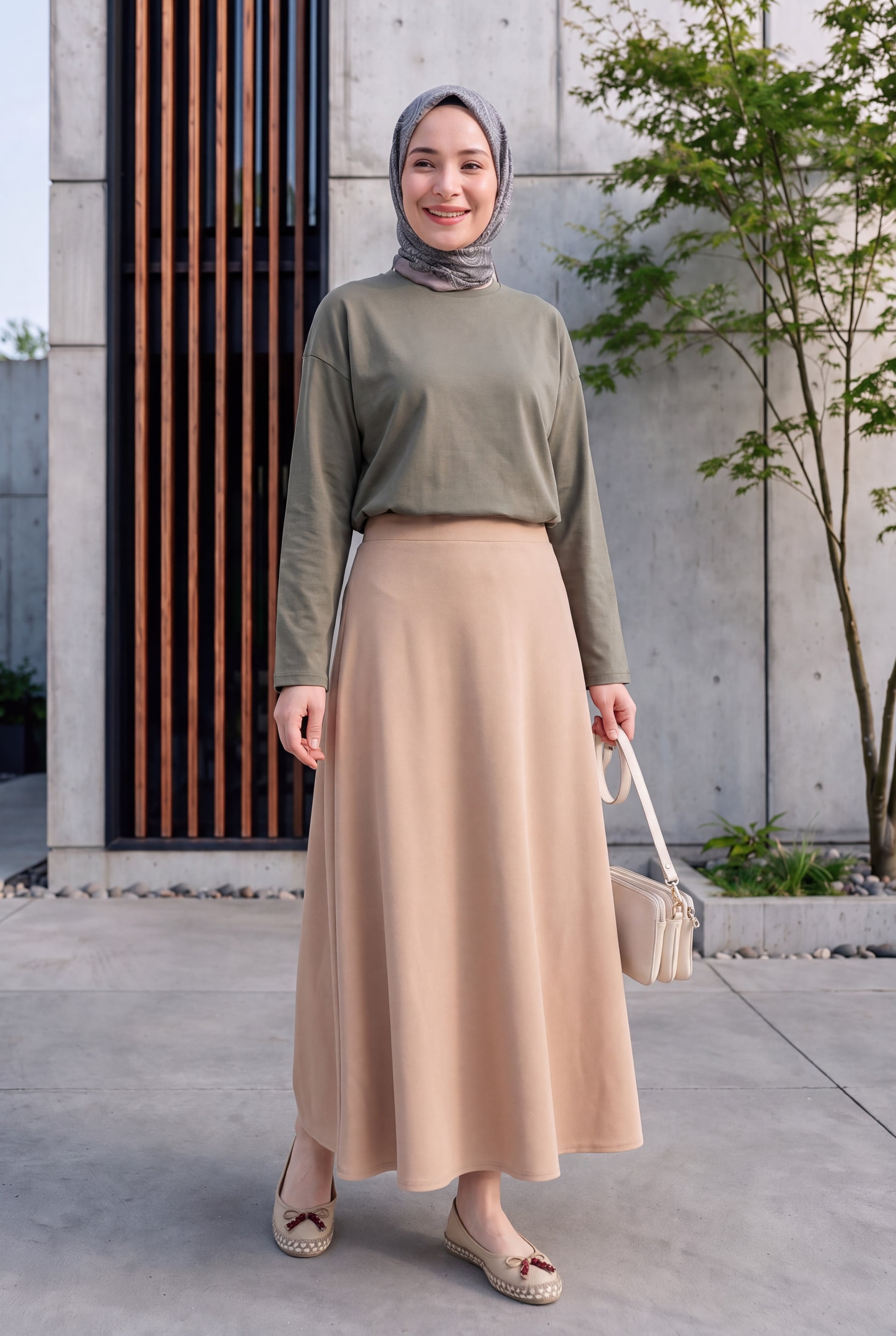 Vizon Lycra Crepe Flared A-Line Skirt - Podyumplus - by Peralane - photo 2