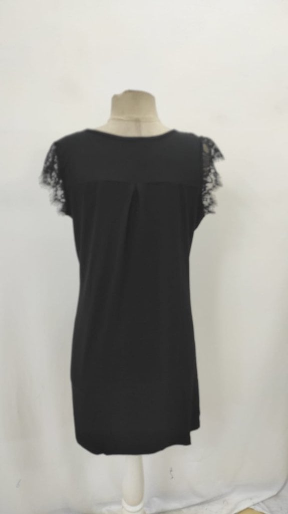 Women's Short Sleeve Lace Trim Button Front Viscose Dress - Janes - by Peralane - photo 8