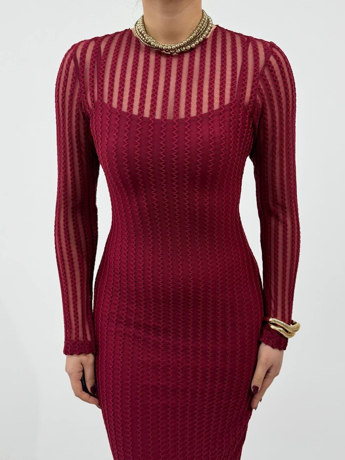 Polin Midi Dress in Burgundy - Etika - by Peralane - photo 7