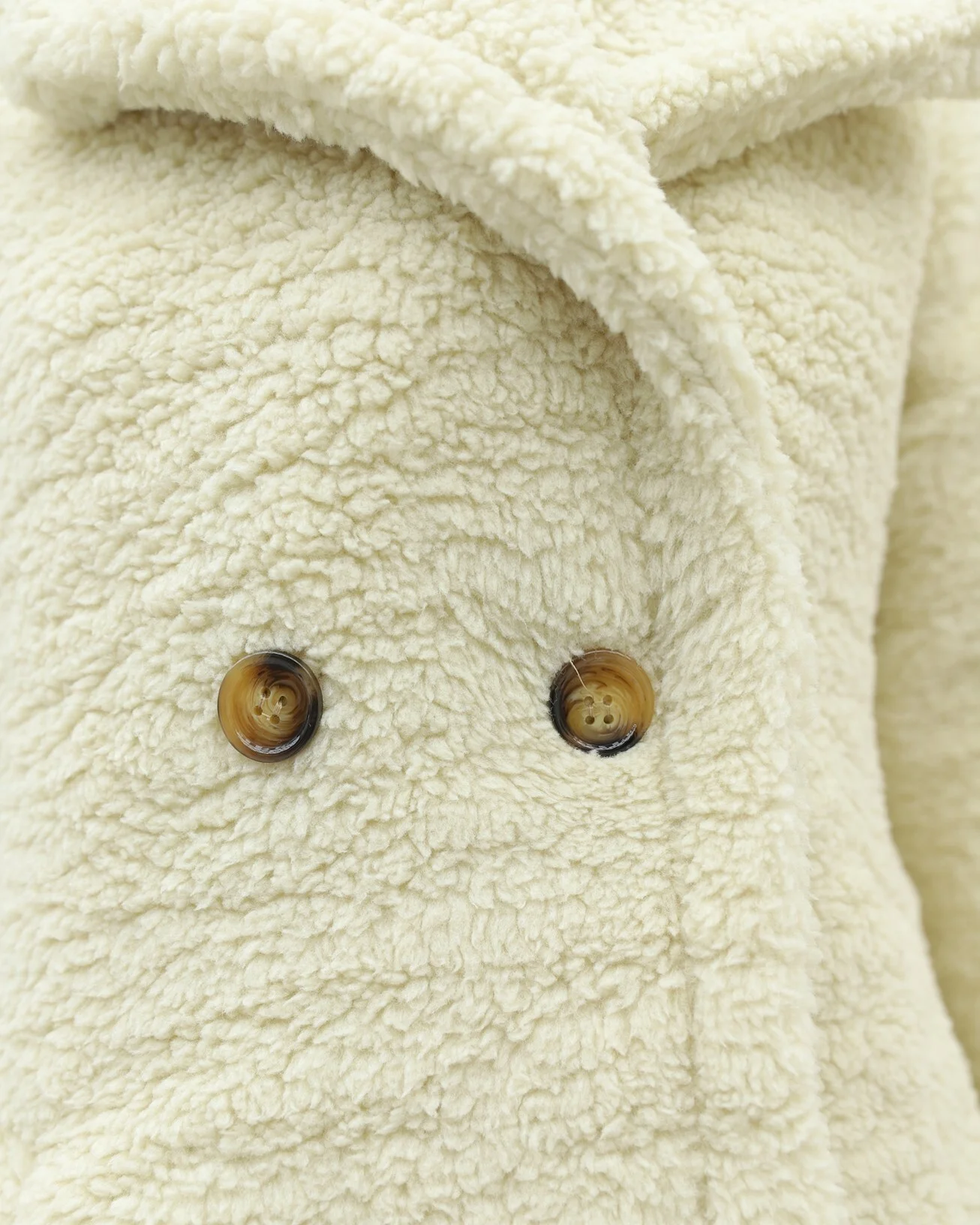 Double-Breasted Lined Side-Pocket Plush Coat - Light Beige - Podyumplus - by Peralane - photo 6