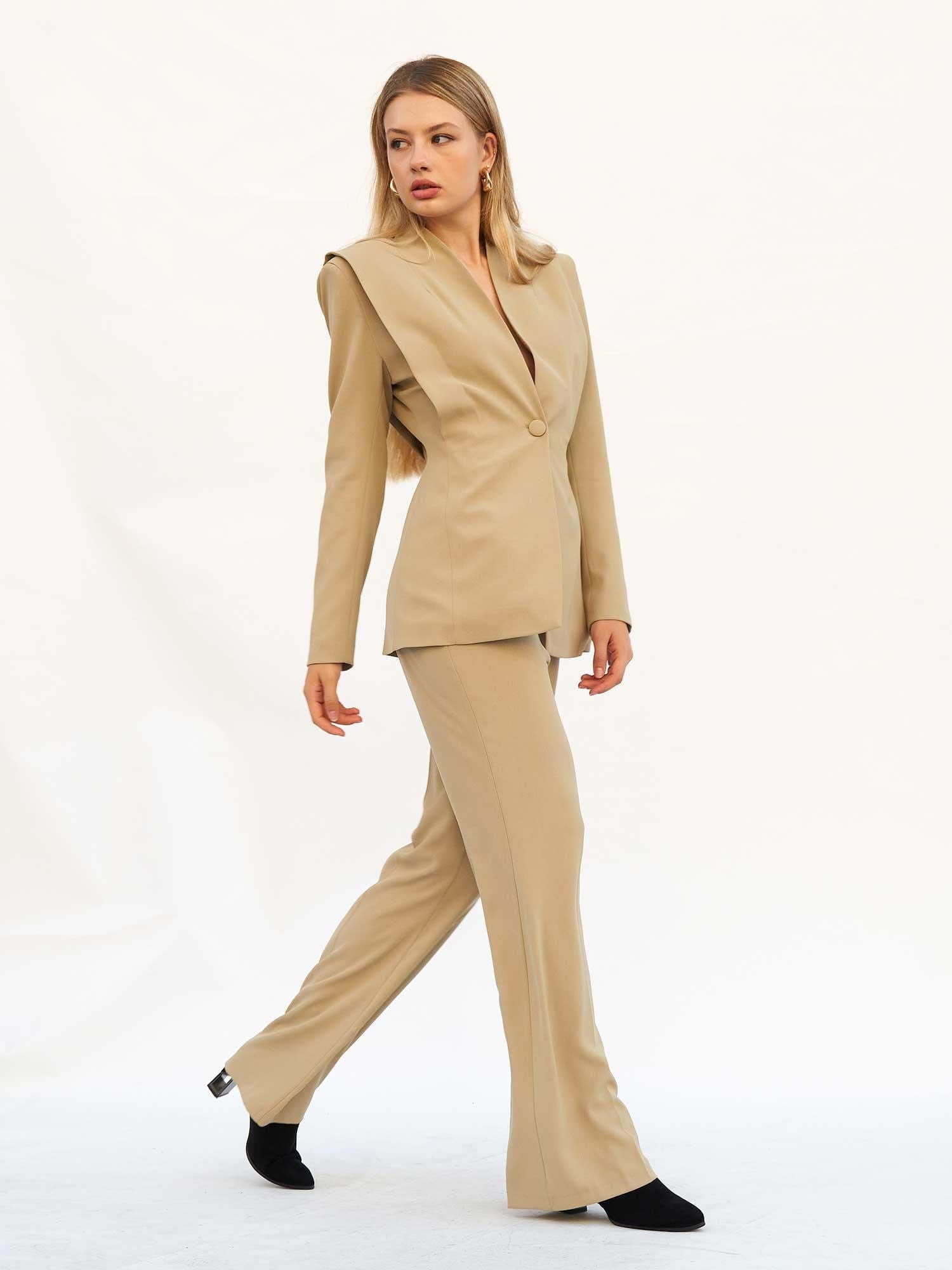 Minimal Side Zip Detail Women's Trousers in Light Green - Lefon - by Peralane - photo 4