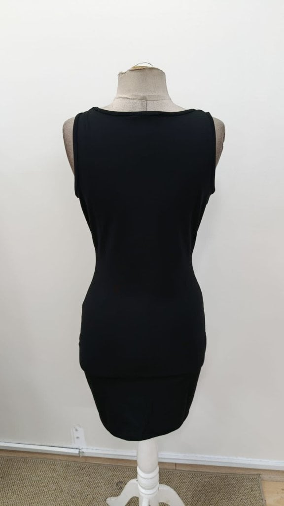 Women's Black Sleeveless Scoop-Neck Ribbed Knit Dress - Janes - by Peralane - photo 7
