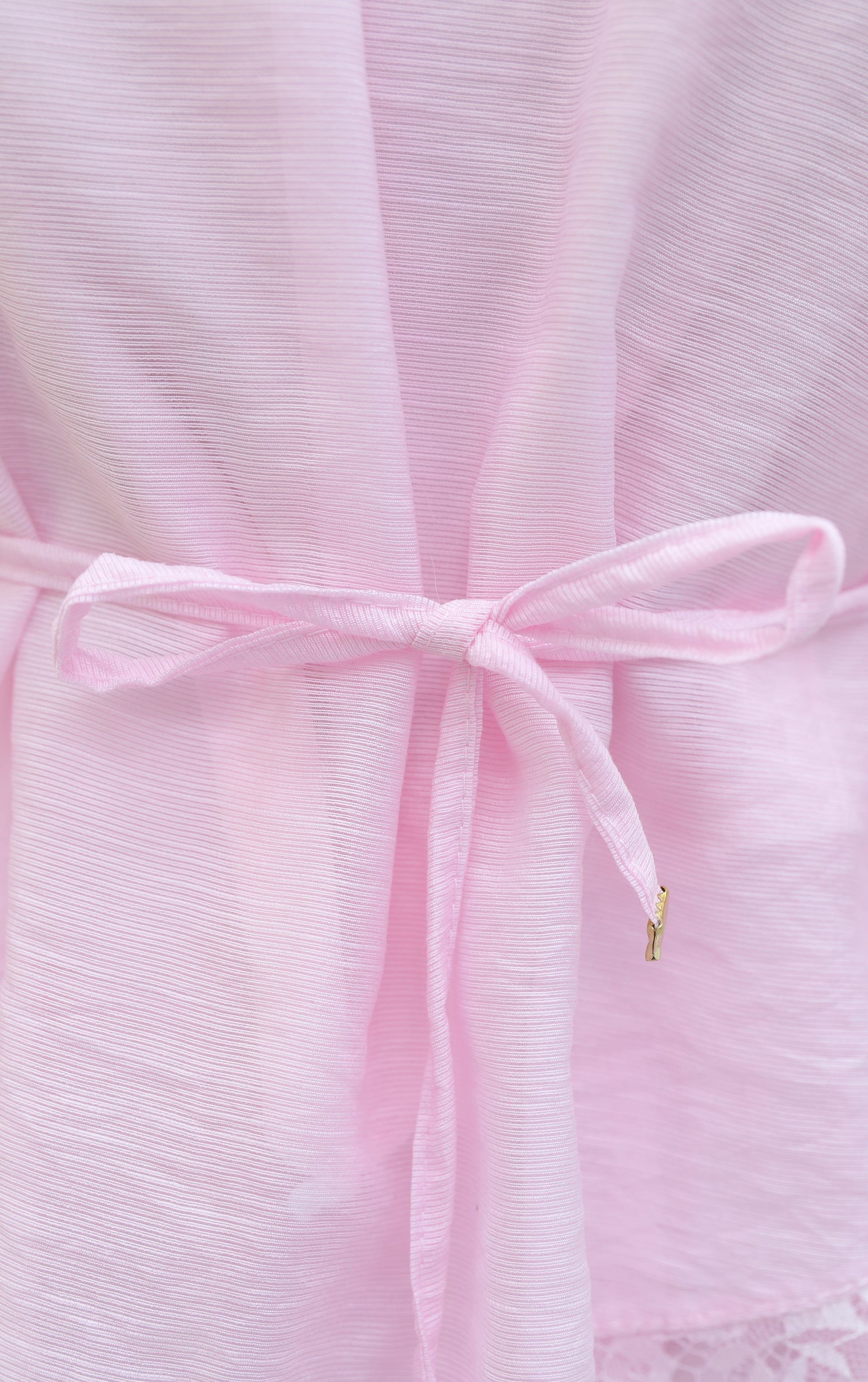 Lace Trim Belted Lined Flam Tulle Ensemble - Powder - Podyumplus - by Peralane - photo 7