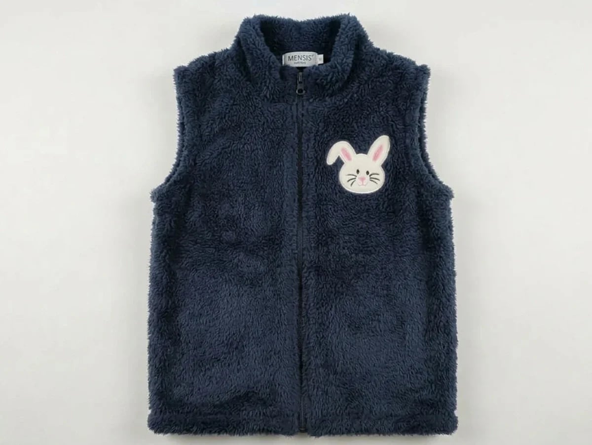 Girls' Welsoft Plush Vest with Bunny Applique - Navy - Mensis - by Peralane