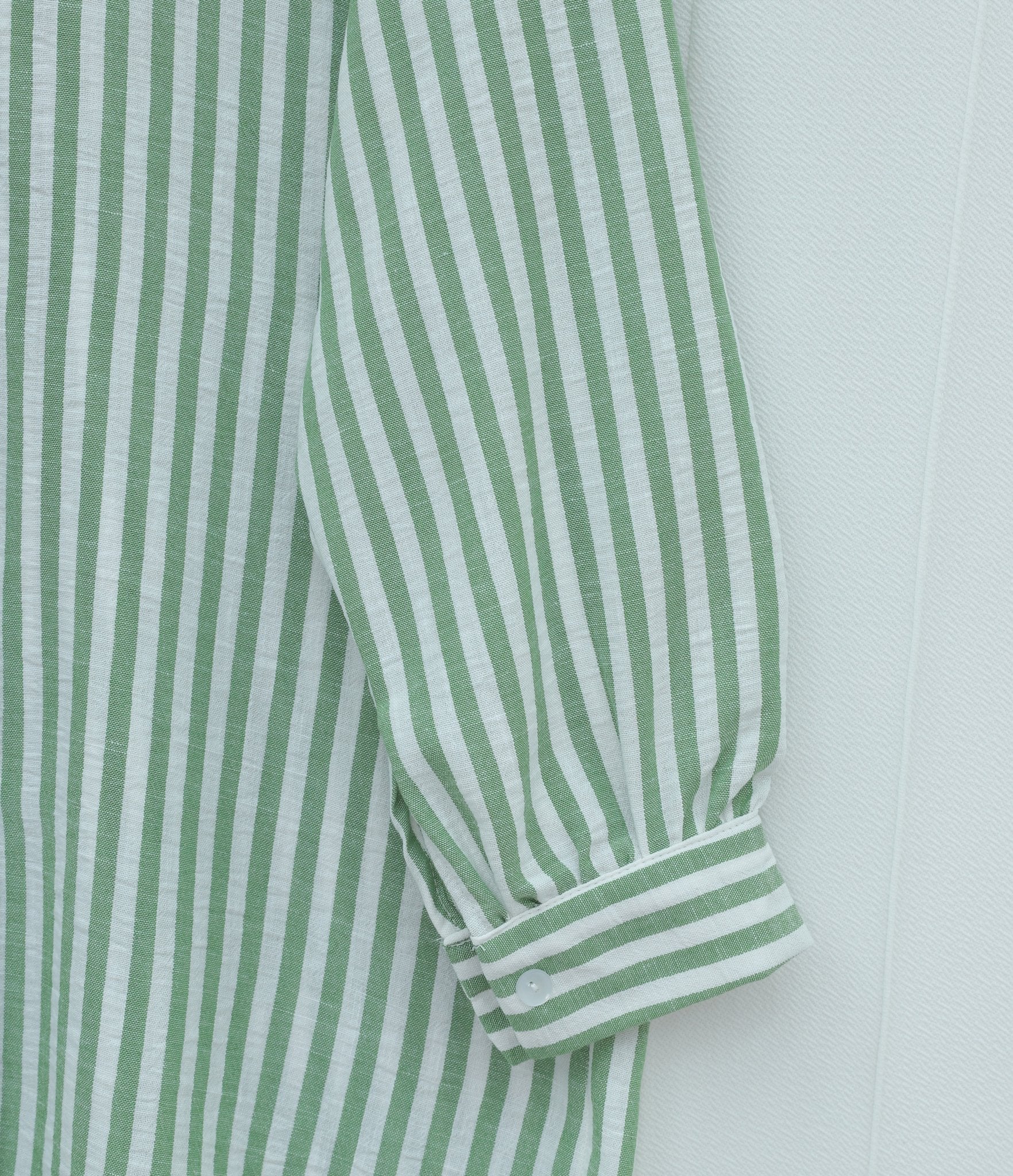 Striped Linen Look Tunic and Trousers Set - Green - Podyumplus - by Peralane - photo 7