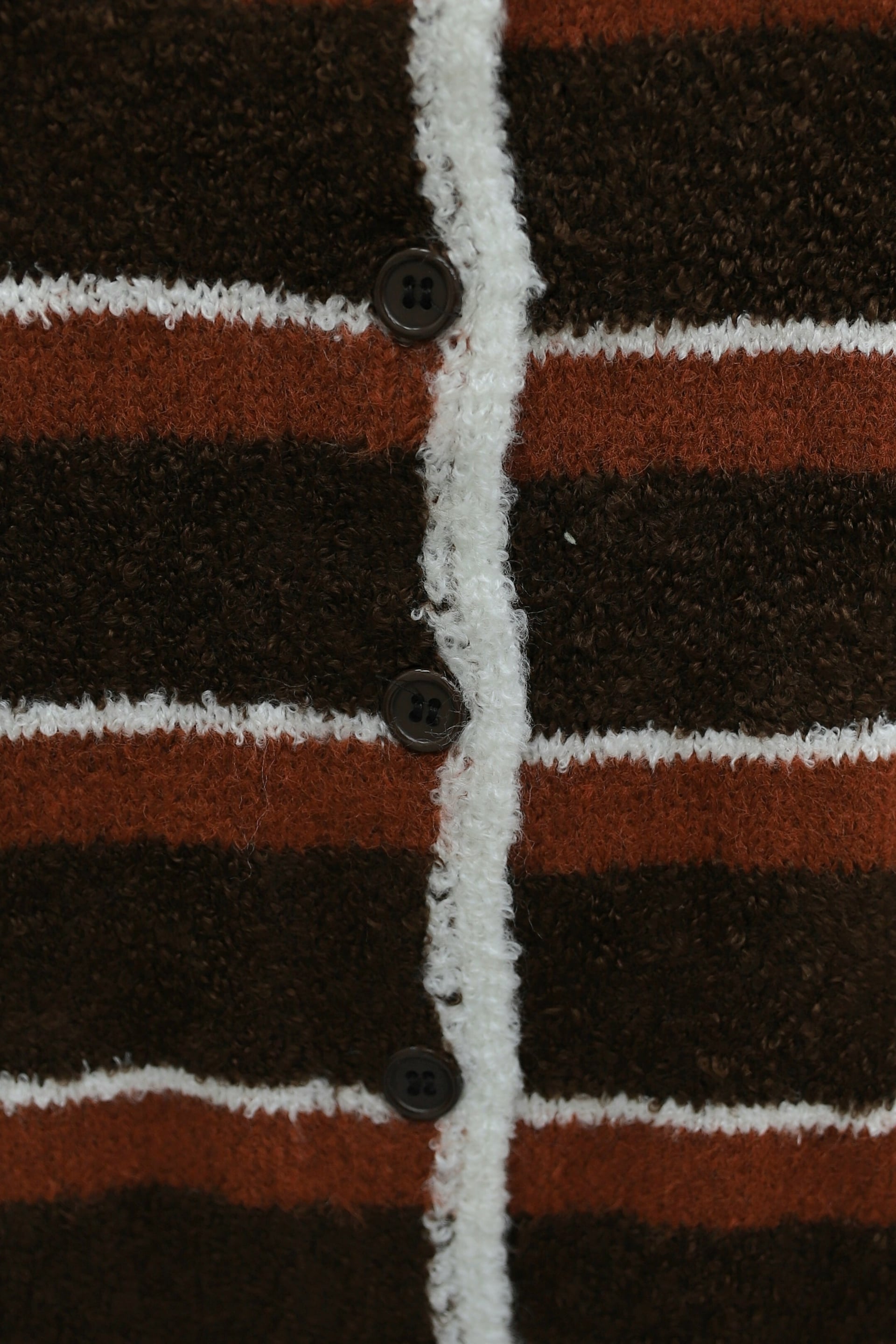 Round Neck Striped Knit Cardigan - Rust - Podyumplus - by Peralane - photo 8