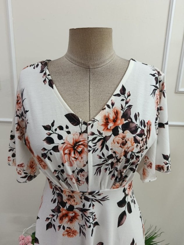 Women's Short Sleeve V-Neck Floral Print Suprem Dress - Janes - by Peralane - photo 6