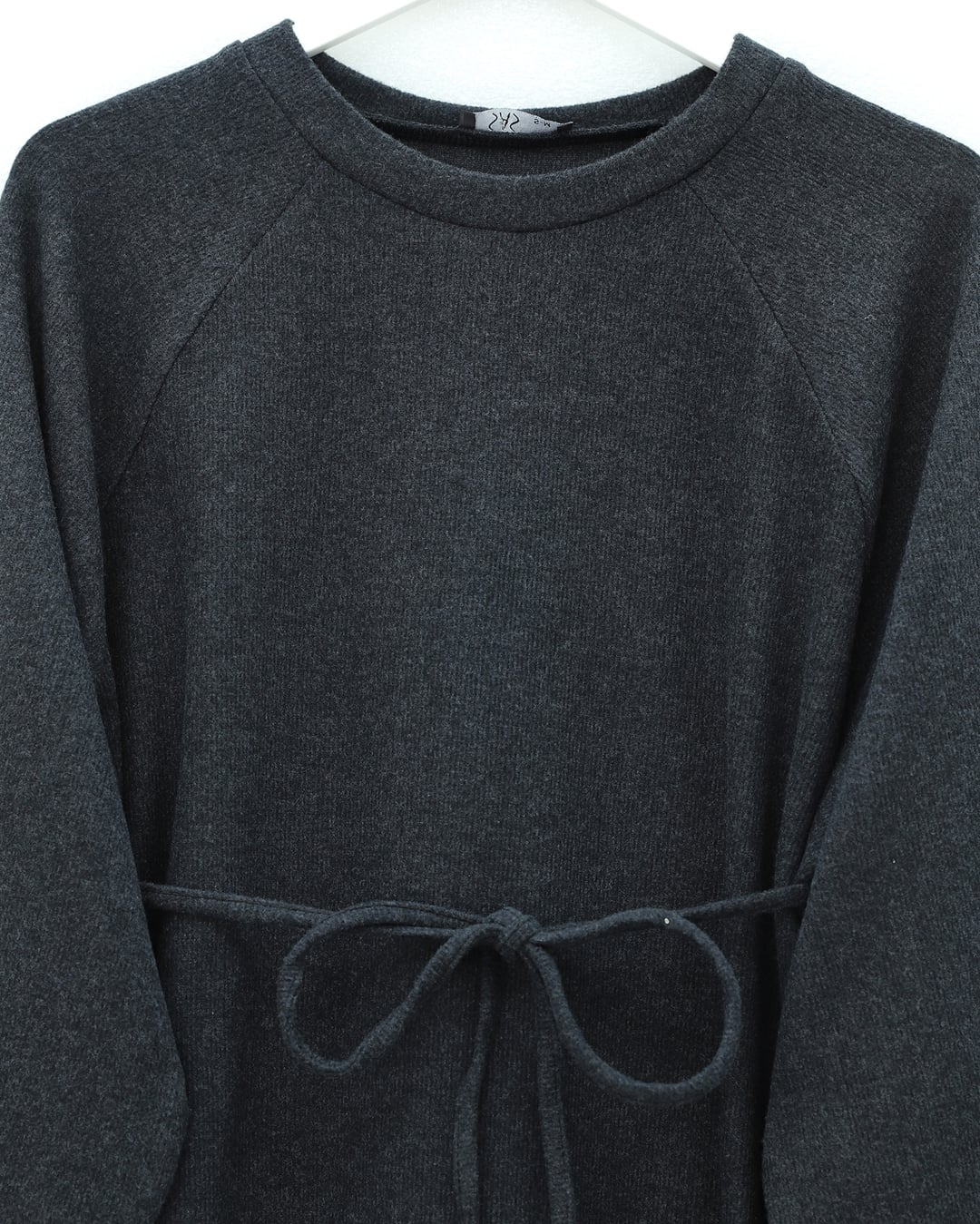 Belted Round Neck Selanik Dress - Anthracite - Podyumplus - by Peralane - photo 3