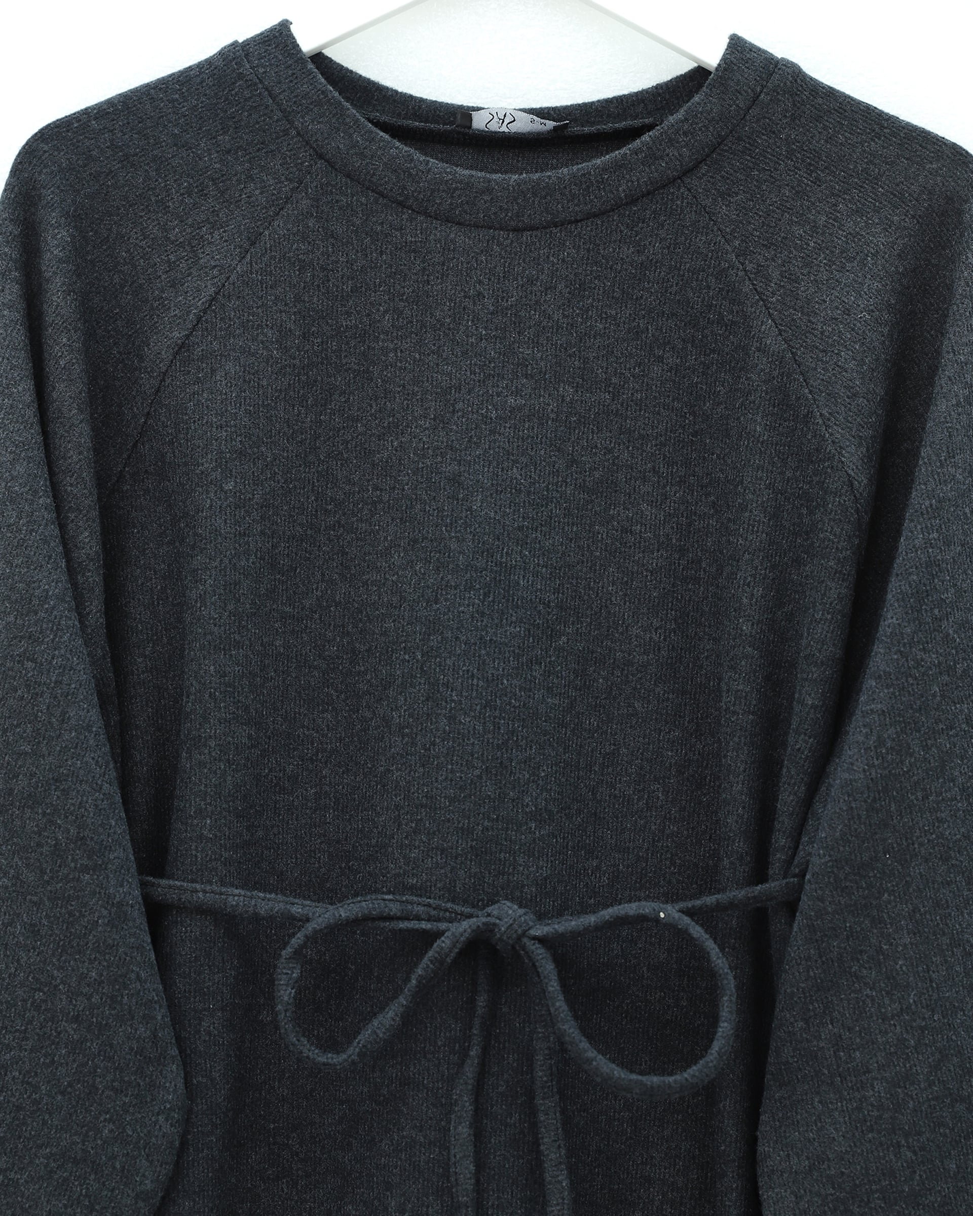 Belted Round Neck Selanik Dress - Anthracite - Podyumplus - by Peralane - photo 3