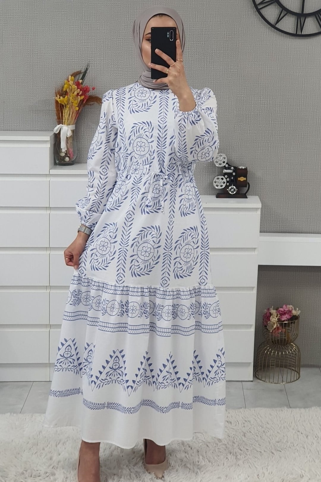 Tunnel Lace-Up Long Dress - White - Podyumplus - by Peralane - photo 3