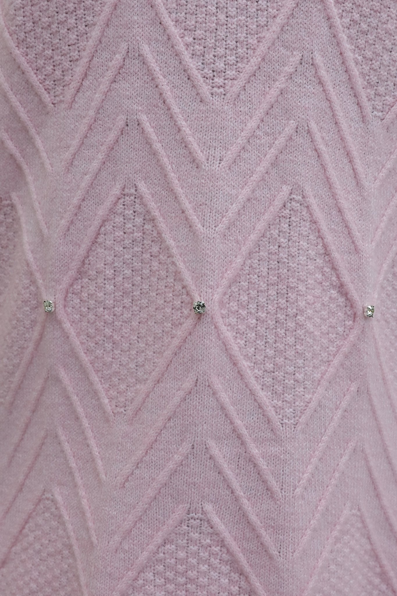 Pink Balloon Sleeve Knit Tunic with Stone Details - Podyumplus - by Peralane - photo 8