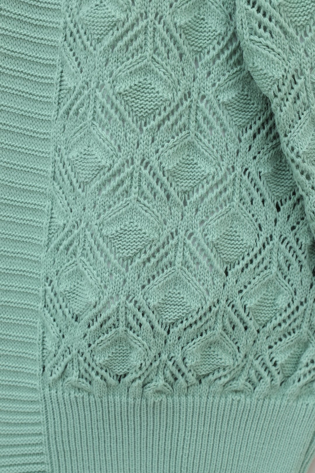 Mint Patterned Hip-Length Knit Cardigan - Podyumplus - by Peralane - photo 4