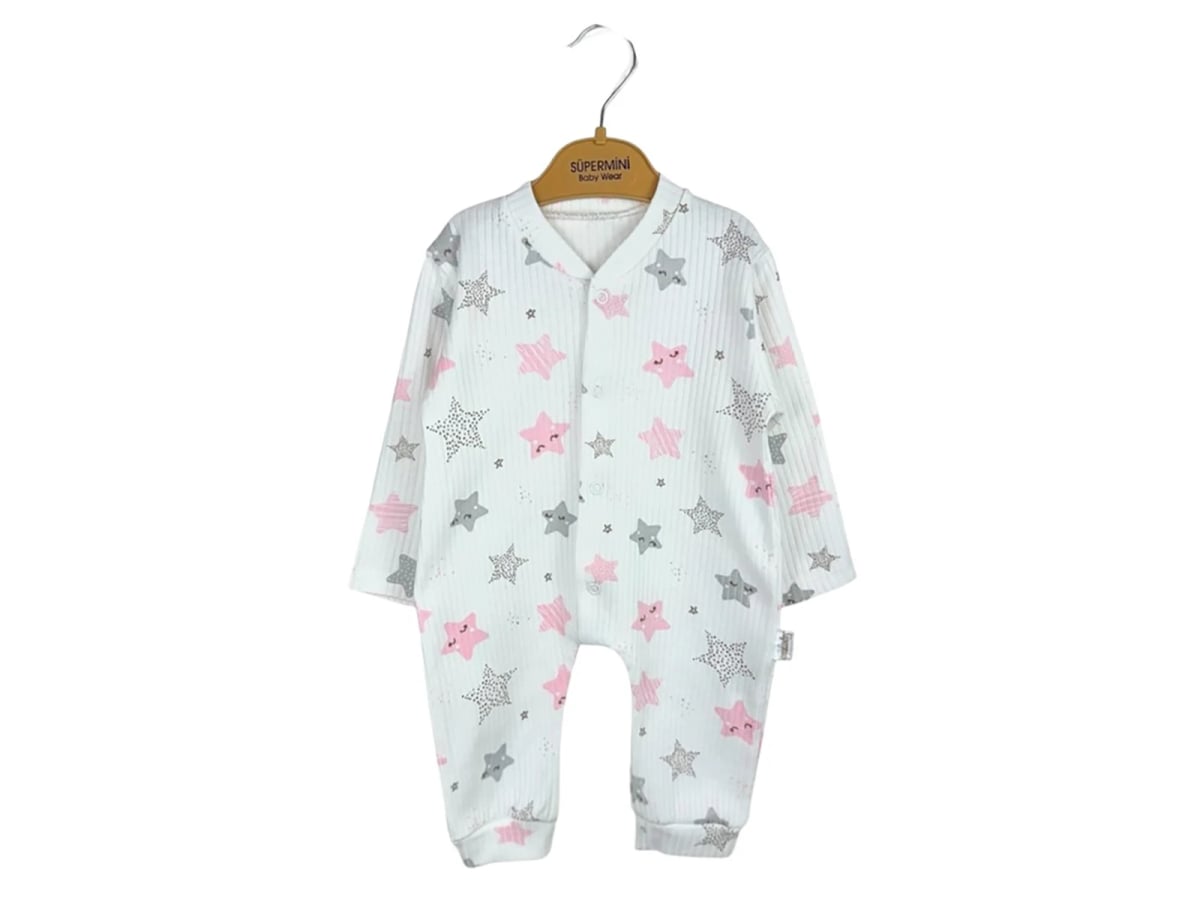 Star Print Baby Girl Romper - Pink - Supermini - by Peralane