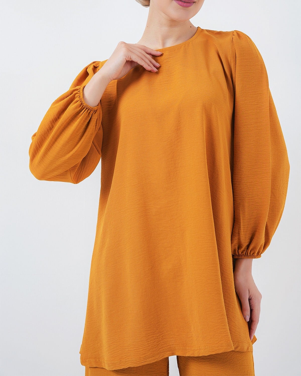 Women's Modest Tunic and Wide-Leg Trouser Co-ord Set in Mustard - Bigdart - by Peralane - photo 4