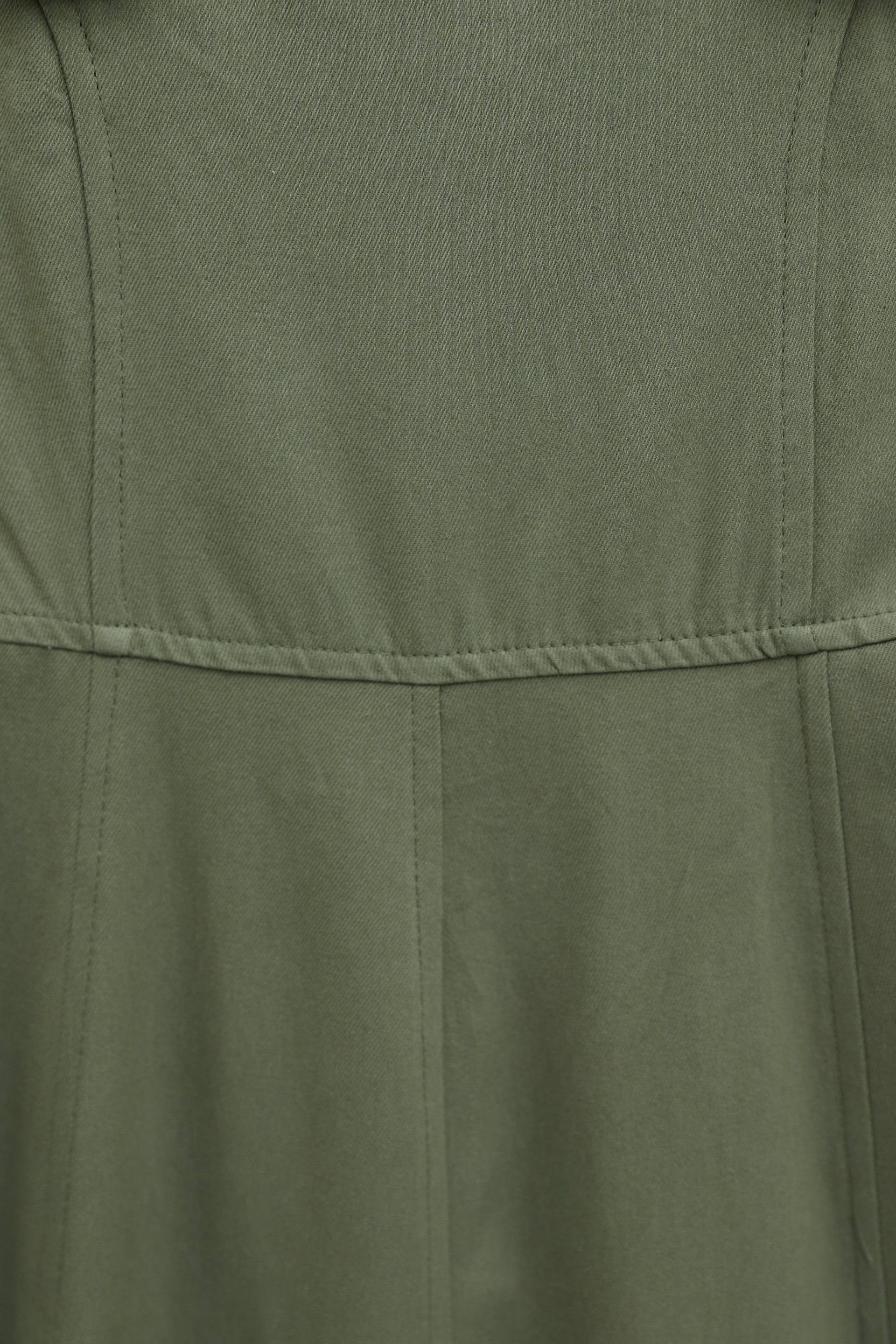 Olive Green Half Zip Strap Gabardine Pinafore Dress - Podyumplus - by Peralane - photo 7