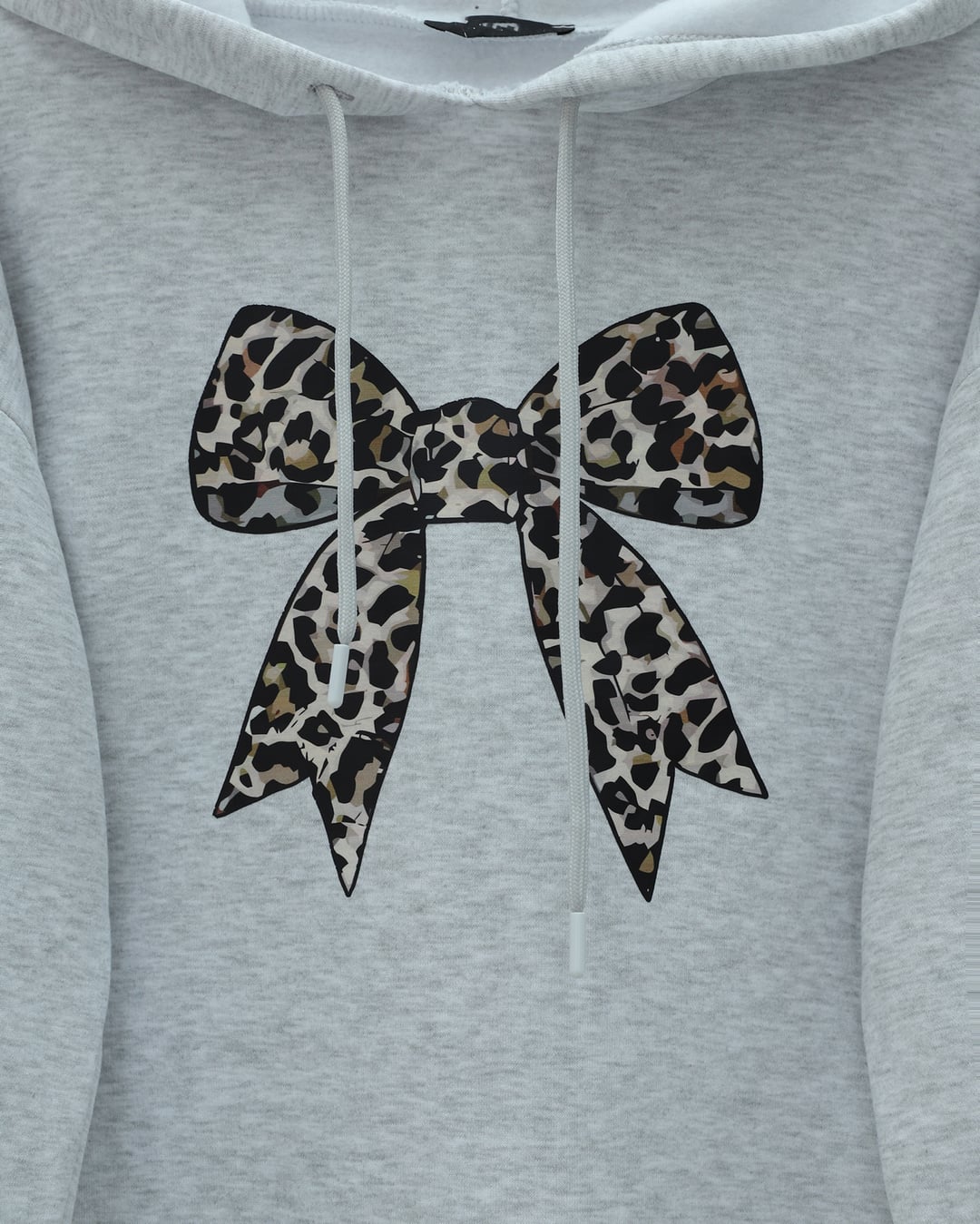 Bow Detail Hooded Sweatshirt - Light Grey - Podyumplus - by Peralane - photo 4
