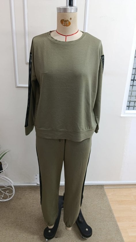 Women's Long Sleeve Crew Neck Top and Trousers Two-Piece Set with Mesh Tulle Detail - Janes - by Peralane - photo 5