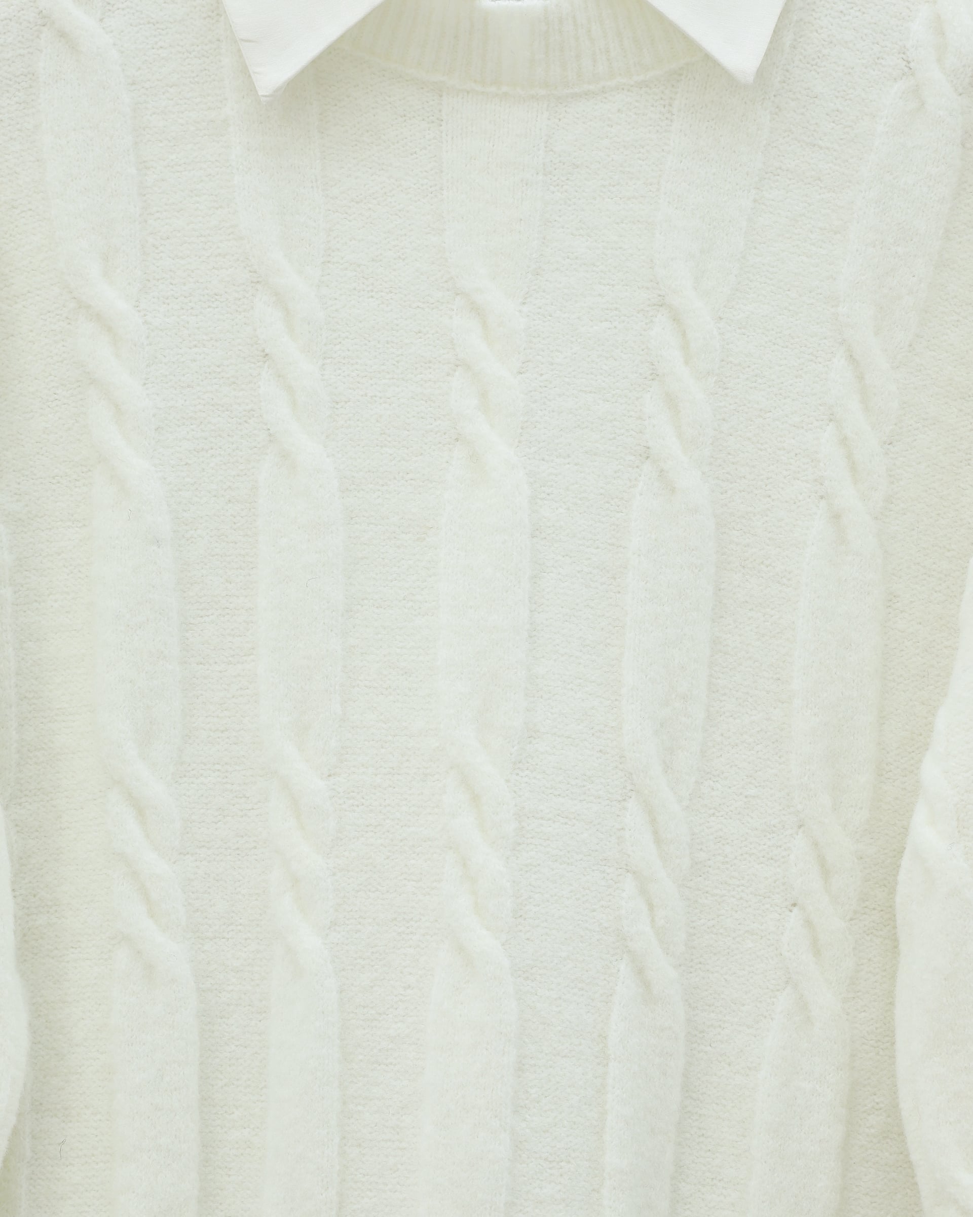 Cable Knit Women's Tunic Sweater - Ecru - Podyumplus - by Peralane - photo 5