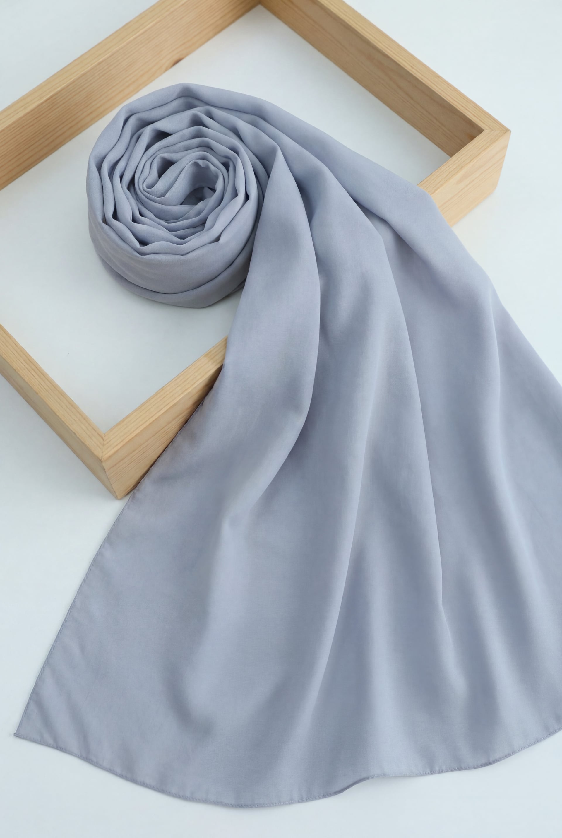 Solid Light Grey Cotton Scarf for Women - Podyumplus - by Peralane