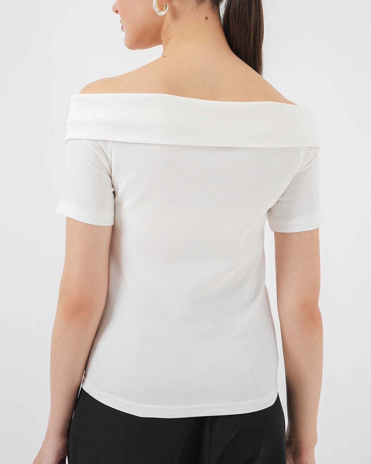 Ribbon Detail Knitted Blouse 949 - White - Bigdart - by Peralane - photo 5