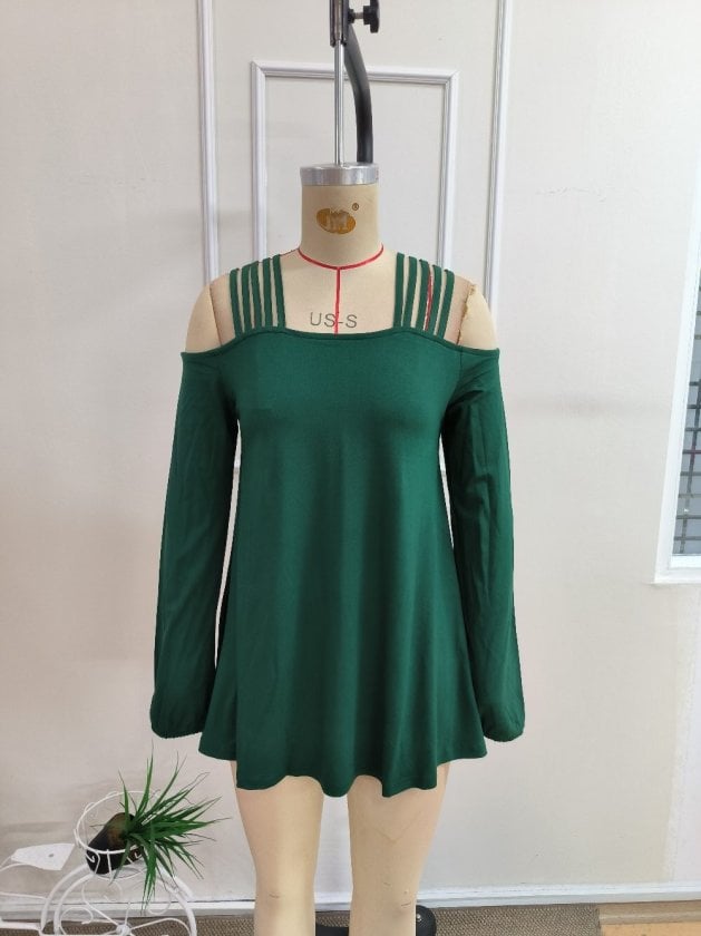 Women's Off-Shoulder Long-Sleeved Viscose Blouse with Strap Details - Janes - by Peralane - photo 4