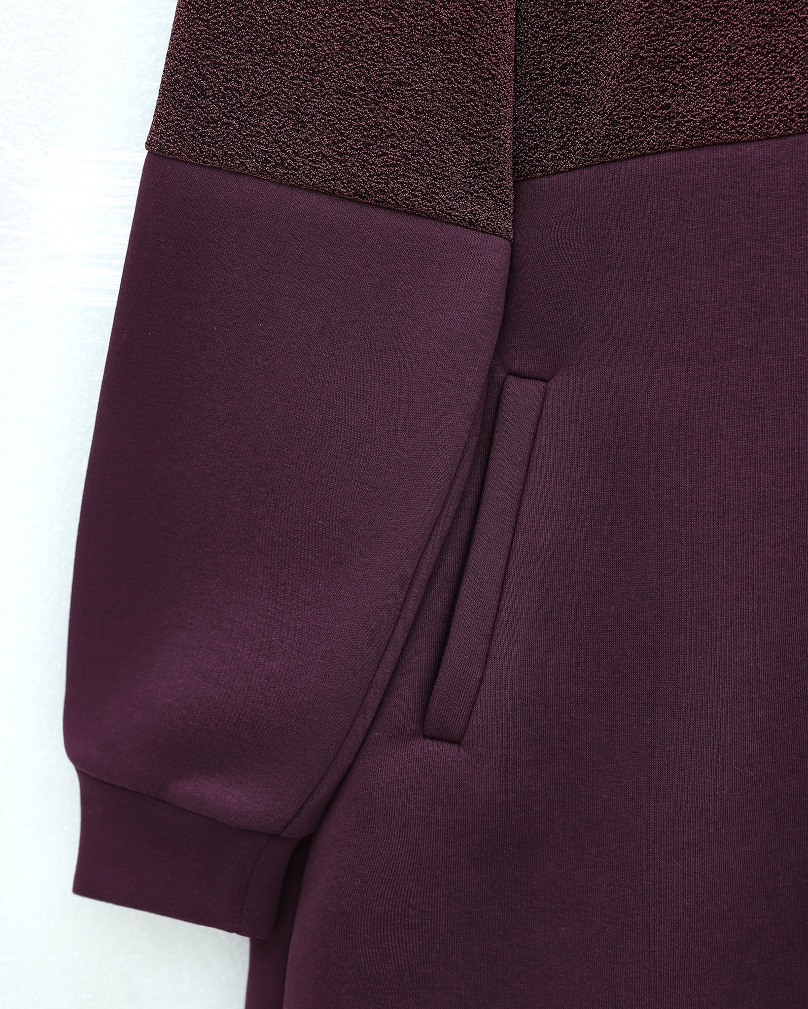 Half-Zip Sequin Detail Hooded Three-Thread Lounge Set in Plum - Podyumplus - by Peralane - photo 4