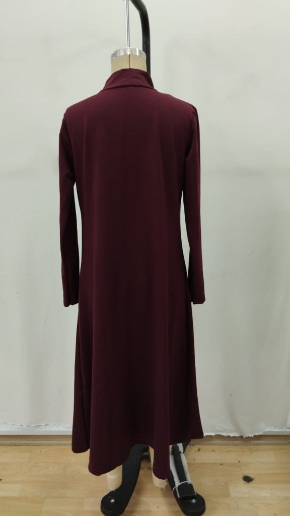 Women's Long Sleeve Front Zip Maxi Viscose Two-Thread Dress - Janes - by Peralane - photo 5