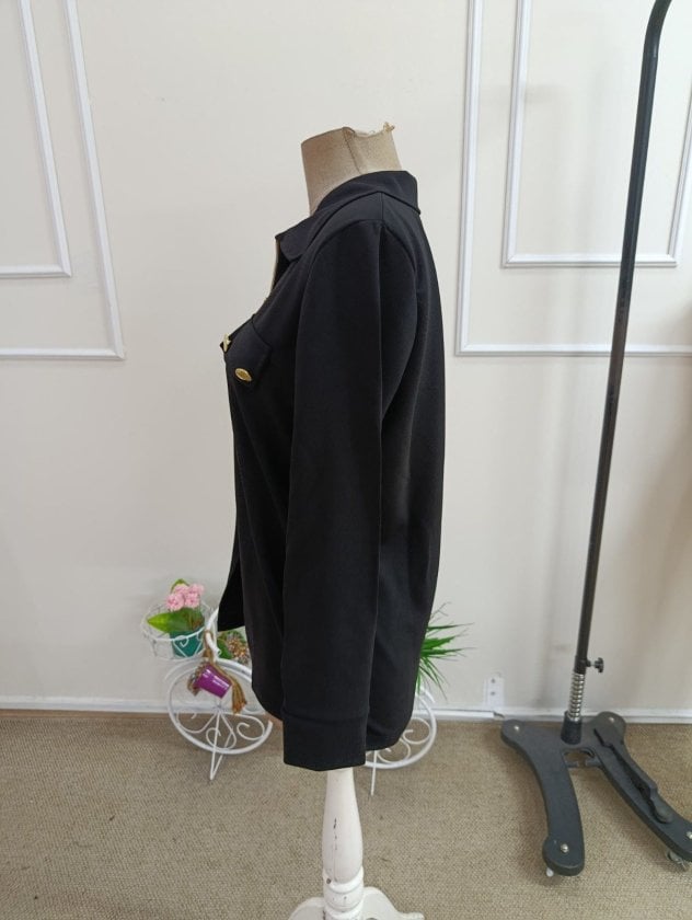 Women's Long-Sleeved Collared Blouse with Zip and Pocket Details - Janes - by Peralane - photo 5